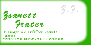 zsanett frater business card